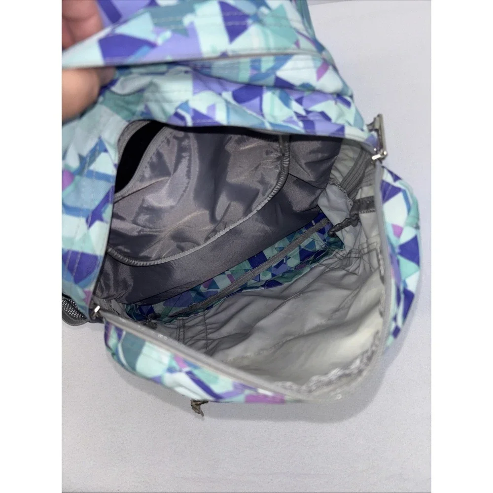 LL Bean Kids Deluxe Book Pack 37L Weatherproof Periwinkle Sky Chevron Backpack